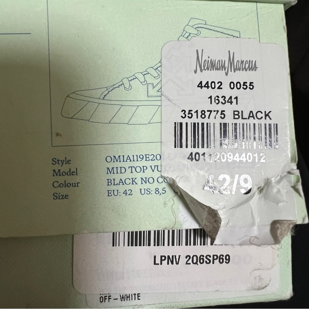 Off-White by Virgil Abloh Mid Top vulcanized black sneaker sz 42/US 8.5 - Picture 11 of 14